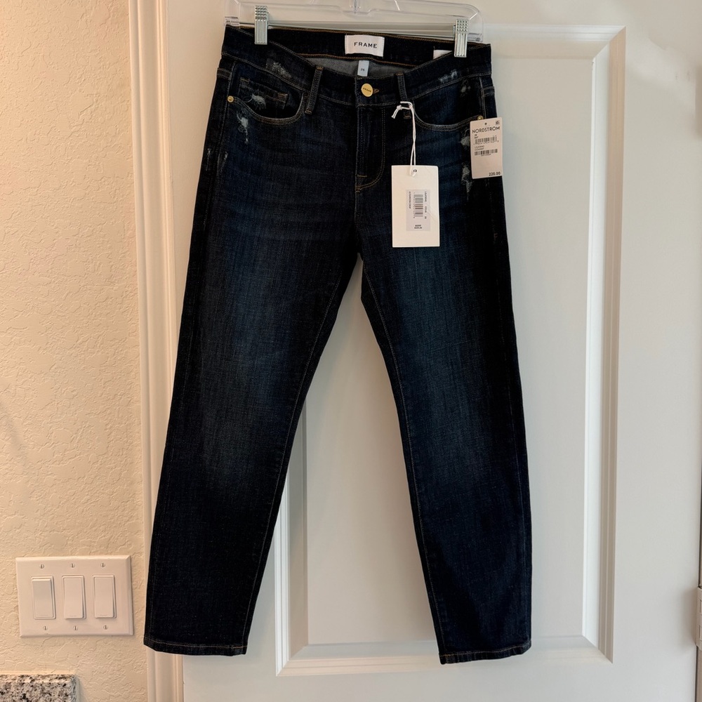 Frame Denim Women’s Deep Indigo Straight Jeans